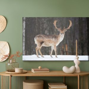 Peinture sur toile Cerf Sur Fond D'arbres – Image 5