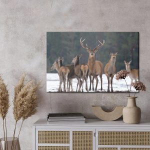 Peinture sur toile Un Cerf Et Une Biche – Image 3
