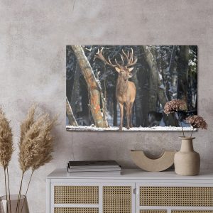 Peinture sur toile Un Cerf Parmi Les Arbres – Image 3