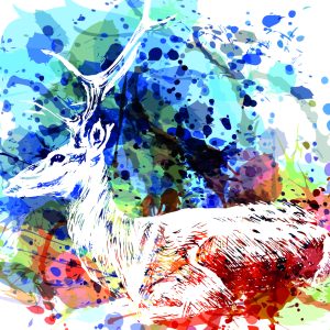 Peinture sur toile Cerf Dans Une Version Abstraite – Image 1