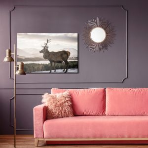 Peinture sur toile Un Cerf Dans Le Contexte D'un Paysage D'hiver – Image 4