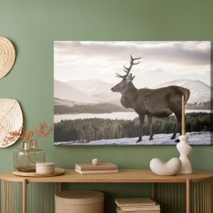 Peinture sur toile Un Cerf Dans Le Contexte D'un Paysage D'hiver – Image 5