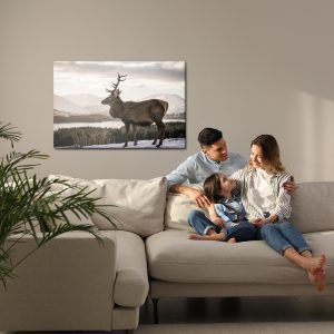 Peinture sur toile Un Cerf Dans Le Contexte D'un Paysage D'hiver – Image 7