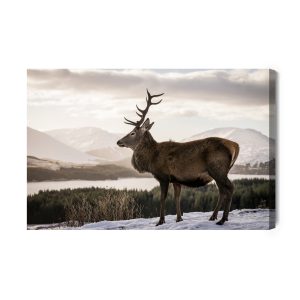 Peinture sur toile Un Cerf Dans Le Contexte D'un Paysage D'hiver – Image 2
