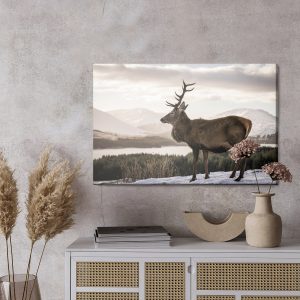 Peinture sur toile Un Cerf Dans Le Contexte D'un Paysage D'hiver – Image 3