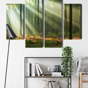 Peinture en plusieurs parties Paysage Forestier Le Matin – Image 9