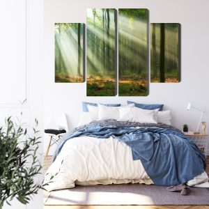 Peinture en plusieurs parties Paysage Forestier Le Matin – Image 3