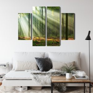 Peinture en plusieurs parties Paysage Forestier Le Matin – Image 4