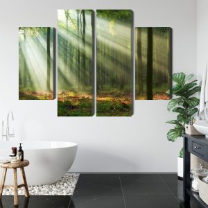Peinture en plusieurs parties Paysage Forestier Le Matin – Image 5