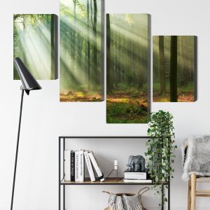 Peinture en plusieurs parties Paysage Forestier Le Matin – Image 9
