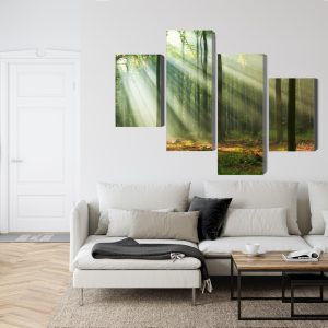 Peinture en plusieurs parties Paysage Forestier Le Matin – Image 6