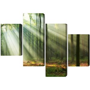 Peinture en plusieurs parties Paysage Forestier Le Matin – Image 2