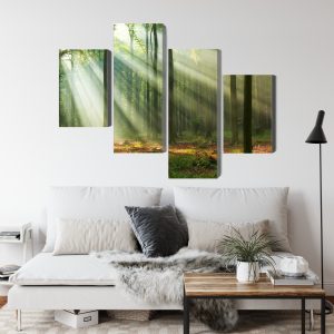 Peinture en plusieurs parties Paysage Forestier Le Matin – Image 4