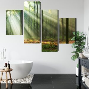 Peinture en plusieurs parties Paysage Forestier Le Matin – Image 5
