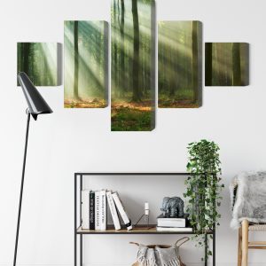 Peinture en plusieurs parties Paysage Forestier Le Matin – Image 9