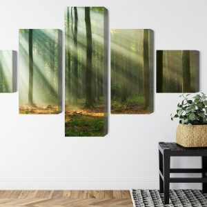 Peinture en plusieurs parties Paysage Forestier Le Matin – Image 8