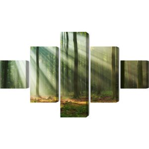 Peinture en plusieurs parties Paysage Forestier Le Matin – Image 2