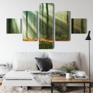 Peinture en plusieurs parties Paysage Forestier Le Matin – Image 4