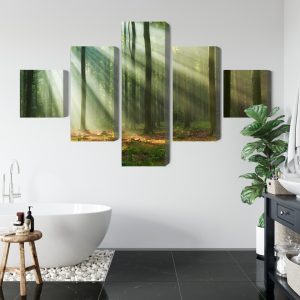 Peinture en plusieurs parties Paysage Forestier Le Matin – Image 5