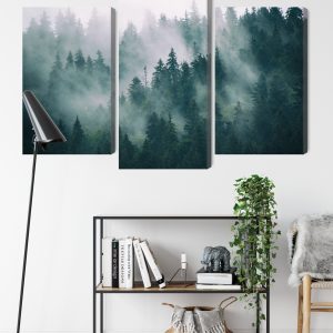 Peinture en plusieurs parties Brouillard Dans La Forêt Verte – Image 9