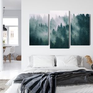 Peinture en plusieurs parties Brouillard Dans La Forêt Verte – Image 7