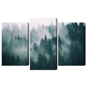 Peinture en plusieurs parties Brouillard Dans La Forêt Verte – Image 2
