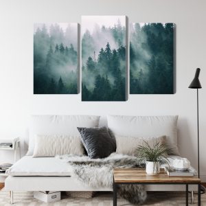 Peinture en plusieurs parties Brouillard Dans La Forêt Verte – Image 4