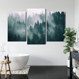 Peinture en plusieurs parties Brouillard Dans La Forêt Verte – Image 5