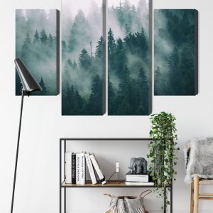 Peinture en plusieurs parties Brouillard Dans La Forêt Verte – Image 9