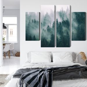 Peinture en plusieurs parties Brouillard Dans La Forêt Verte – Image 7