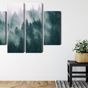 Peinture en plusieurs parties Brouillard Dans La Forêt Verte – Image 8