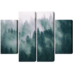 Peinture en plusieurs parties Brouillard Dans La Forêt Verte – Image 2