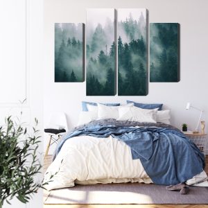 Peinture en plusieurs parties Brouillard Dans La Forêt Verte – Image 3