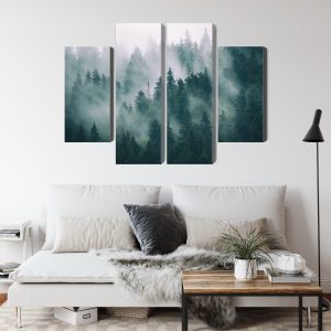 Peinture en plusieurs parties Brouillard Dans La Forêt Verte – Image 4