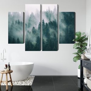 Peinture en plusieurs parties Brouillard Dans La Forêt Verte – Image 5