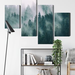 Peinture en plusieurs parties Brouillard Dans La Forêt Verte – Image 9