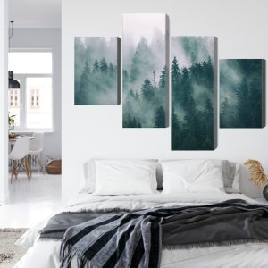 Peinture en plusieurs parties Brouillard Dans La Forêt Verte – Image 7