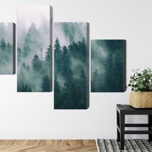 Peinture en plusieurs parties Brouillard Dans La Forêt Verte – Image 8