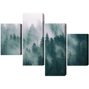 Peinture en plusieurs parties Brouillard Dans La Forêt Verte – Image 2