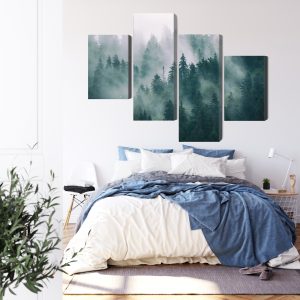 Peinture en plusieurs parties Brouillard Dans La Forêt Verte – Image 3