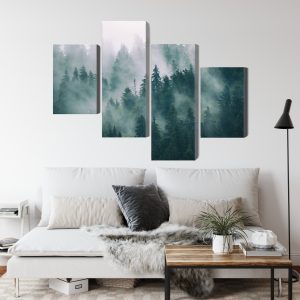 Peinture en plusieurs parties Brouillard Dans La Forêt Verte – Image 4
