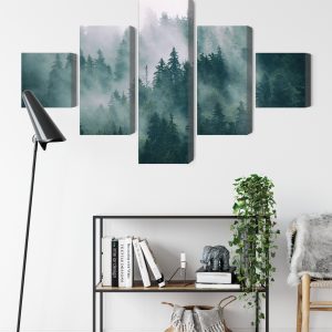 Peinture en plusieurs parties Brouillard Dans La Forêt Verte – Image 9