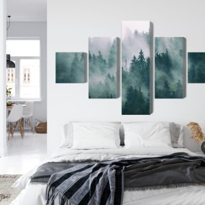 Peinture en plusieurs parties Brouillard Dans La Forêt Verte – Image 7