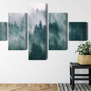 Peinture en plusieurs parties Brouillard Dans La Forêt Verte – Image 8