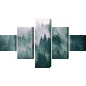 Peinture en plusieurs parties Brouillard Dans La Forêt Verte – Image 2