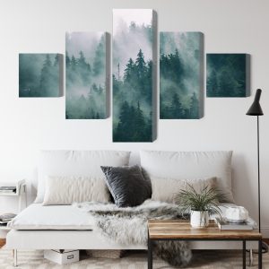Peinture en plusieurs parties Brouillard Dans La Forêt Verte – Image 4