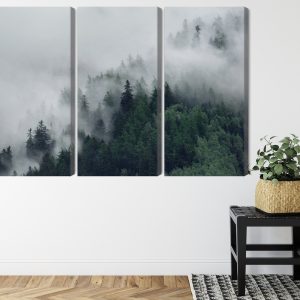 Peinture en plusieurs parties Forêt Brumeuse Verte – Image 8