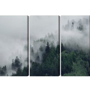 Peinture en plusieurs parties Forêt Brumeuse Verte – Image 2