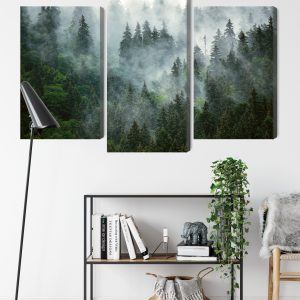 Peinture en plusieurs parties Forêt Verte Dans Le Brouillard – Image 9