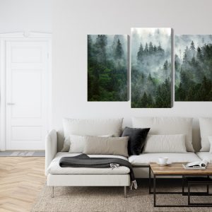 Peinture en plusieurs parties Forêt Verte Dans Le Brouillard – Image 6